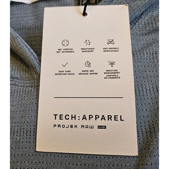 Projek Raw Performance Tech Apparel T Shirt Hooded Men's Size Medium Slate Blue - Picture 6 of 12